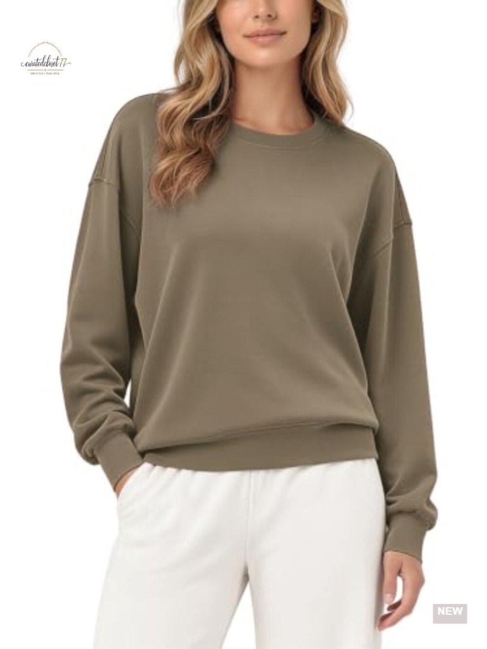 Modal Soft Oversized Sweatshirt Crew Neck Long Sleeve Relaxed Pullover
